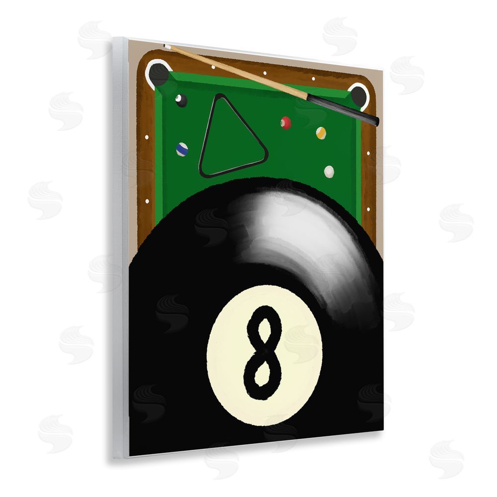 Jennifer Stith Billiard Table & Balls Wooden Wall Plaque Art Print