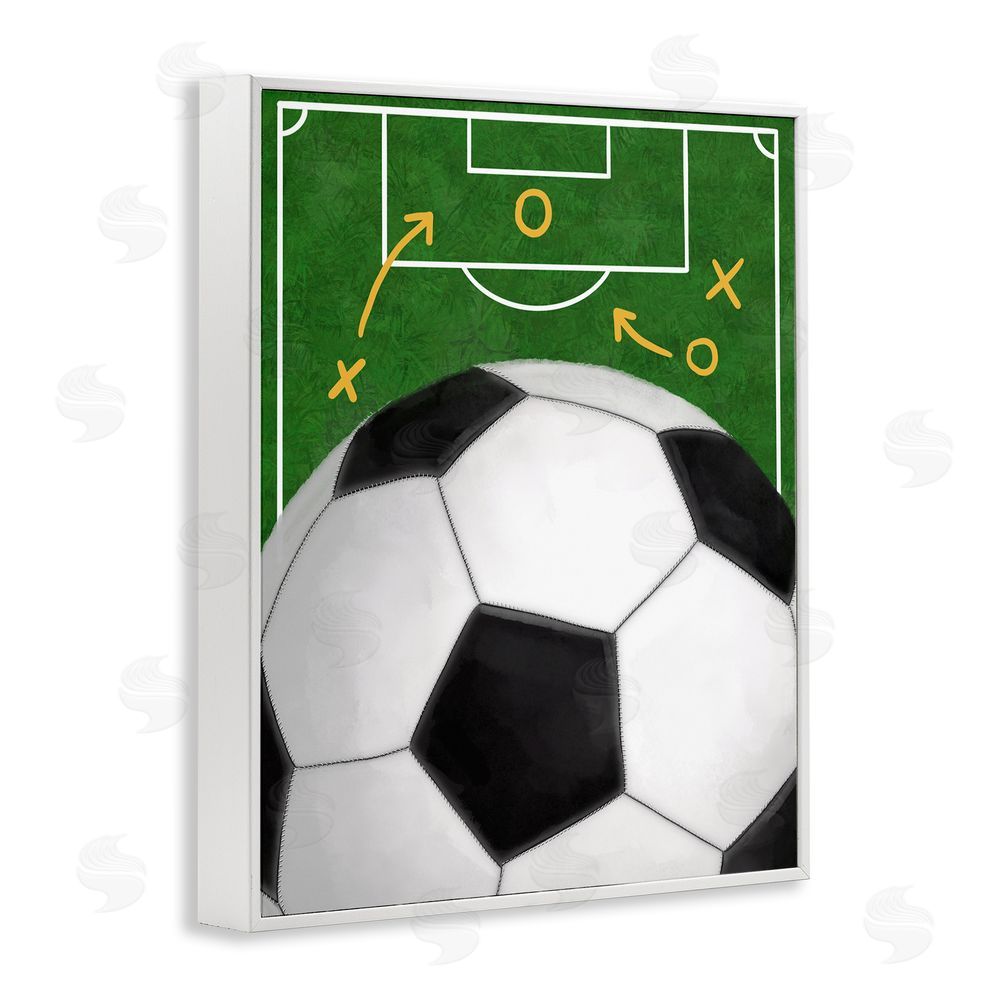 Jennifer Stith Soccer Field & Ball White Framed Giclee Wall Art Print