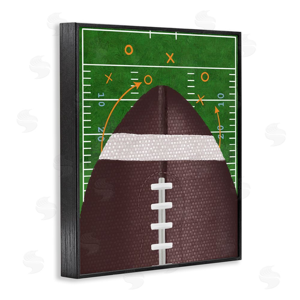 Jennifer Stith Football Field Tactics Black Framed Giclee Wall Art Print