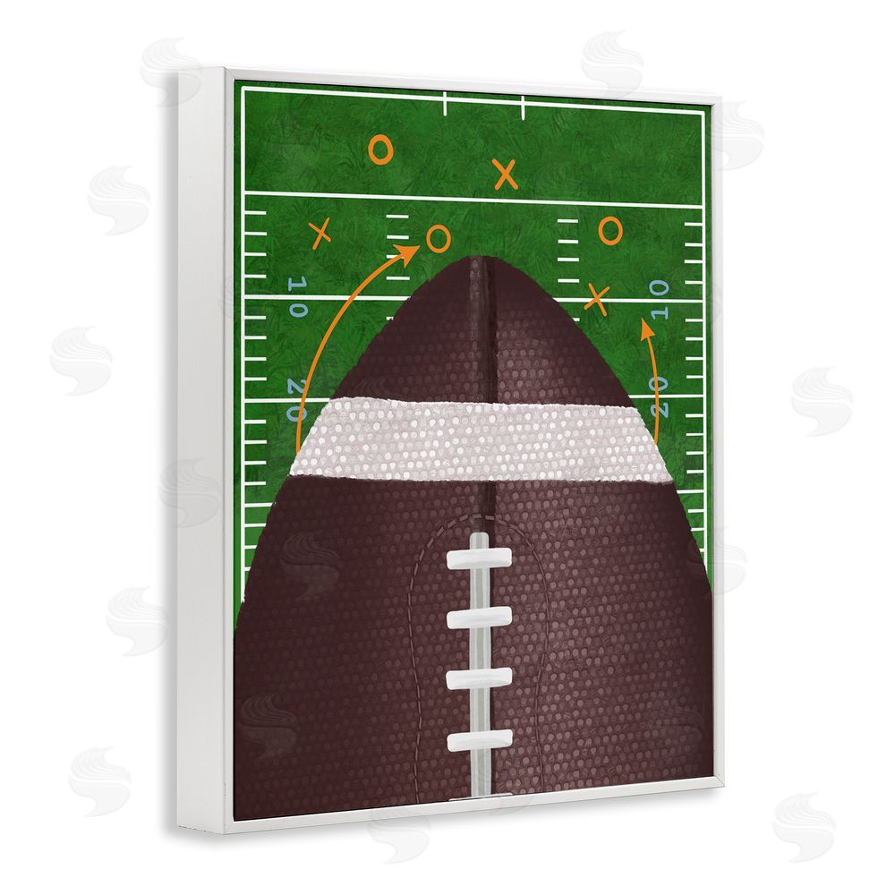 Jennifer Stith Football Field Tactics White Framed Giclee Wall Art Print