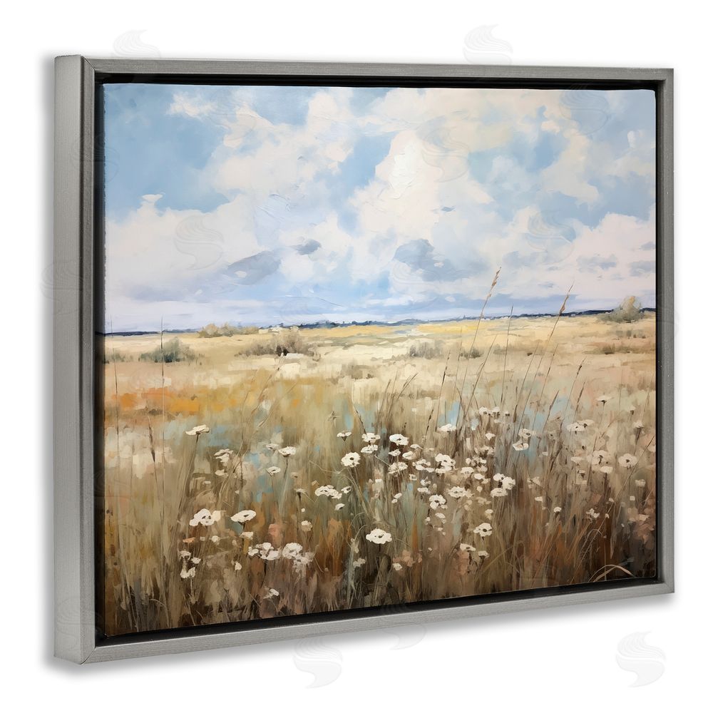 Heidi Kuntz A View To Remember Gray Floating Frame Canvas Wall Art Print
