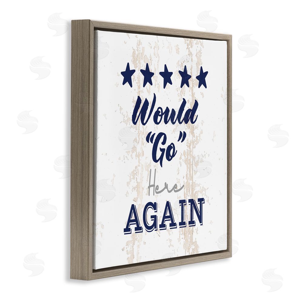 Masey St. Studios Bathroom Would "Go" Again Brown Floating Frame Canvas Wall Art Print