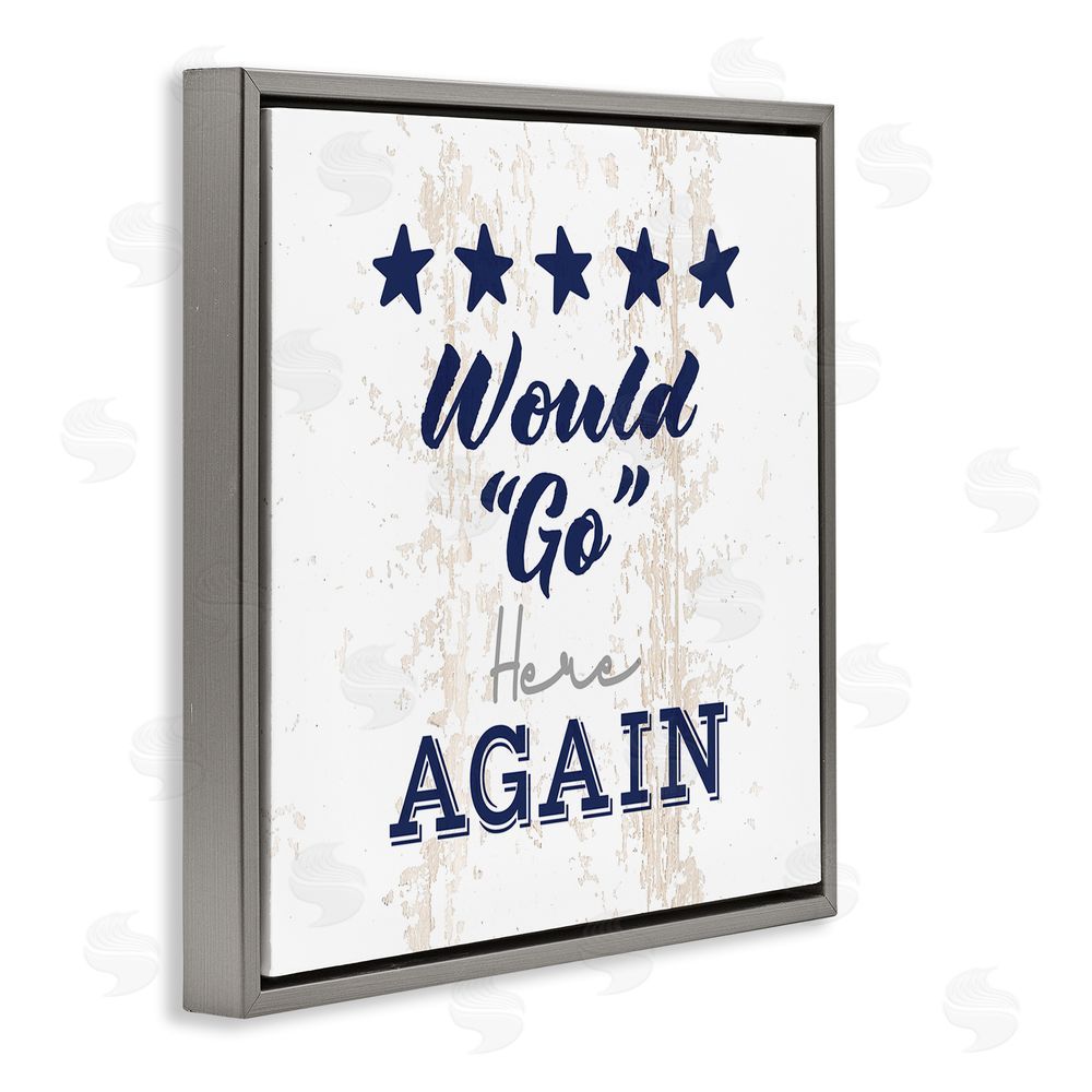 Masey St. Studios Bathroom Would "Go" Again Gray Floating Frame Canvas Wall Art Print