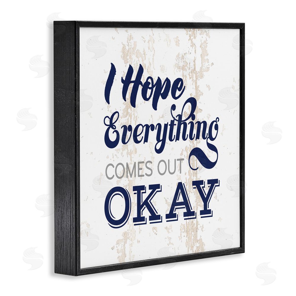 Masey St. Studios Bathroom Hope it Comes Out Ok Black Framed Giclee Wall Art Print