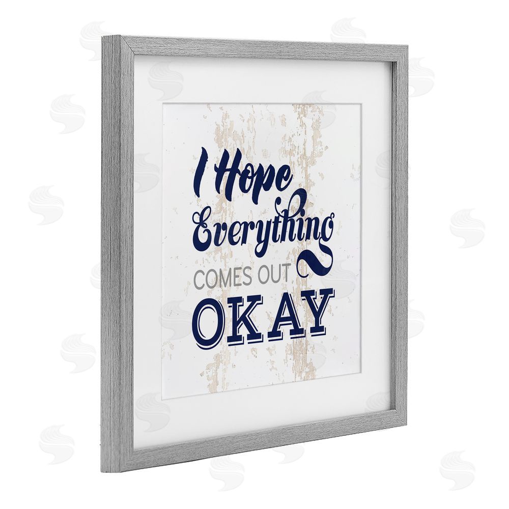 Masey St. Studios Bathroom Hope it Comes Out Ok Gray Framed Print Under Glass Wall Art