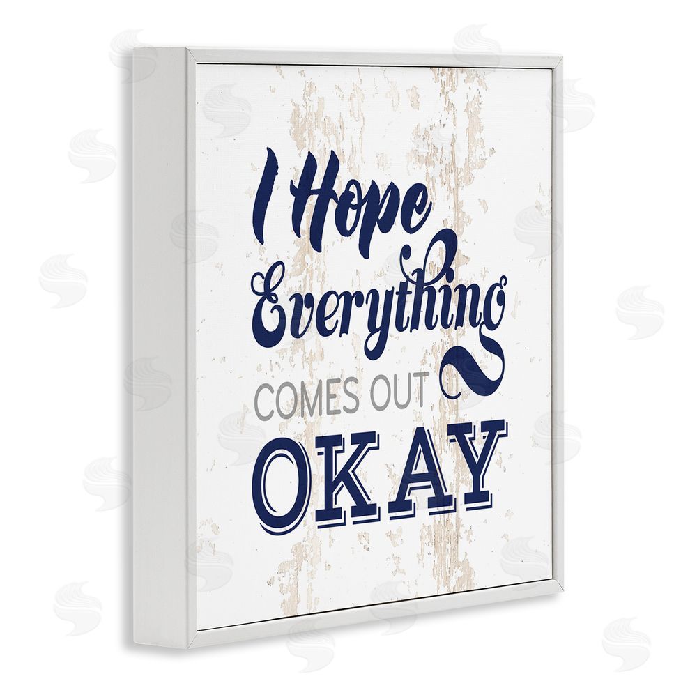Masey St. Studios Bathroom Hope it Comes Out Ok White Framed Giclee Wall Art Print