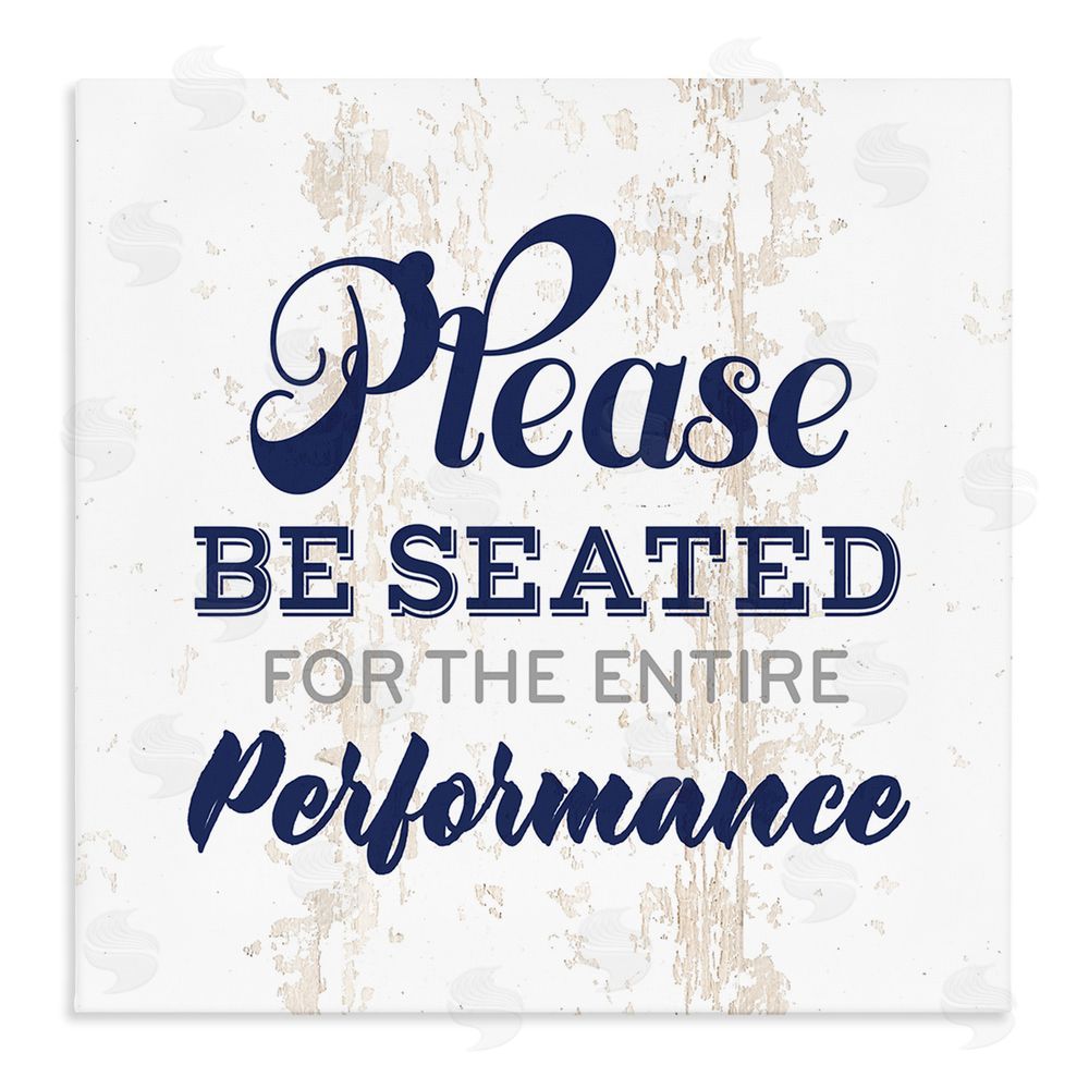 Masey St. Studios Bathroom Wait to Be Seated Stretched Canvas Wall Art Print