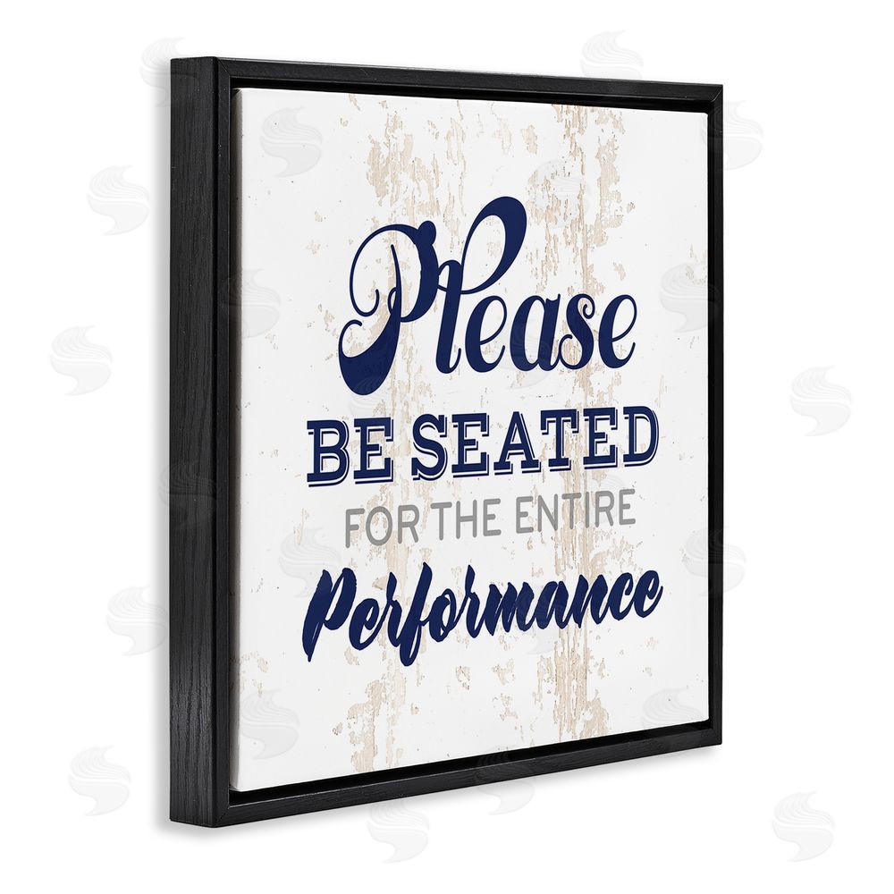 Masey St. Studios Bathroom Wait to Be Seated Black Floating Frame Canvas Wall Art Print