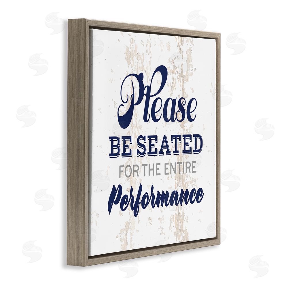 Masey St. Studios Bathroom Wait to Be Seated Brown Floating Frame Canvas Wall Art Print