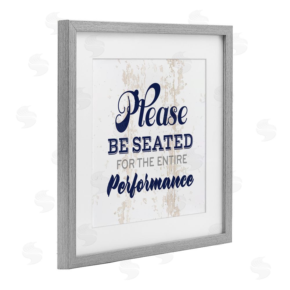 Masey St. Studios Bathroom Wait to Be Seated Gray Framed Print Under Glass Wall Art
