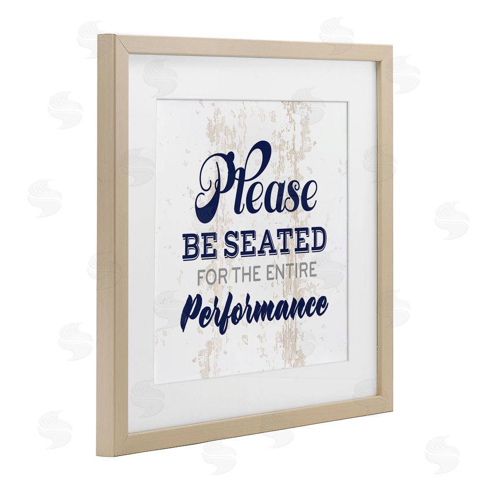 Masey St. Studios Bathroom Wait to Be Seated Brown Framed Print Under Glass Wall Art