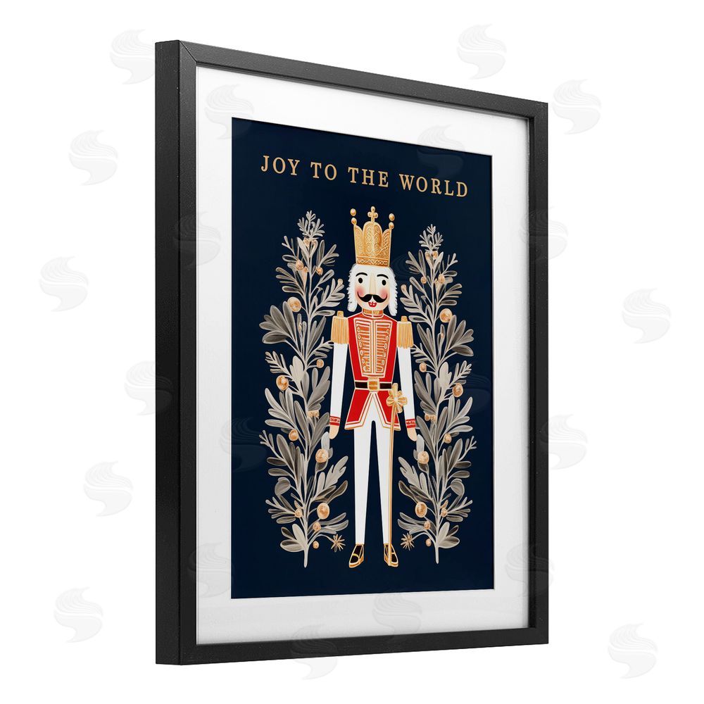 Heidi Kuntz Joy To World Happy Nutcracker Black Framed Print Under Glass with White Mat Wall Art