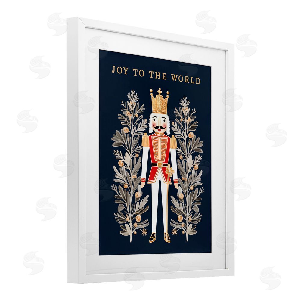 Heidi Kuntz Joy To World Happy Nutcracker White Framed Print Under Glass with Mat Wall Art