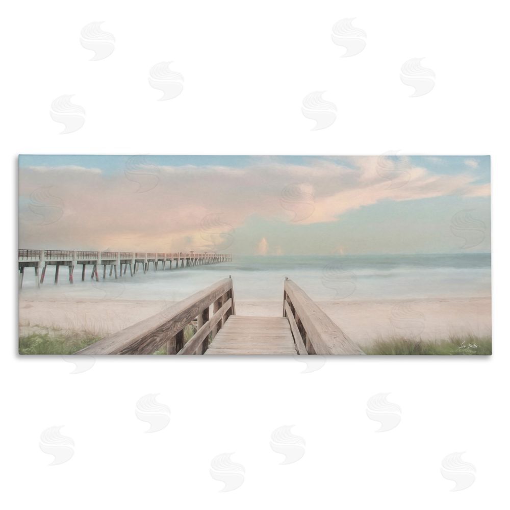 Lori Deiter Boardwalk to Pastel Ocean Stretched Canvas Wall Art Print