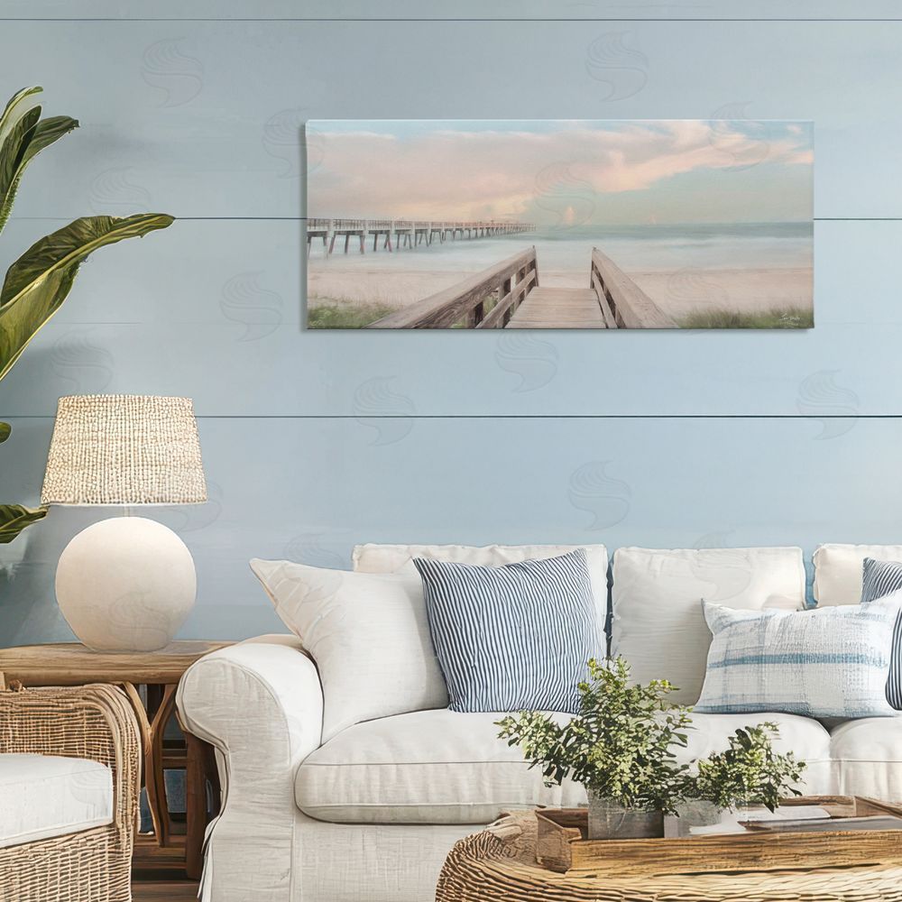 Lori Deiter Boardwalk to Pastel Ocean Stretched Canvas Wall Art in Room