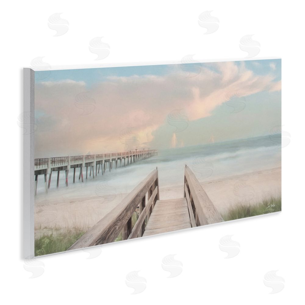 Lori Deiter Boardwalk to Pastel Ocean Wooden Wall Plaque Art Print