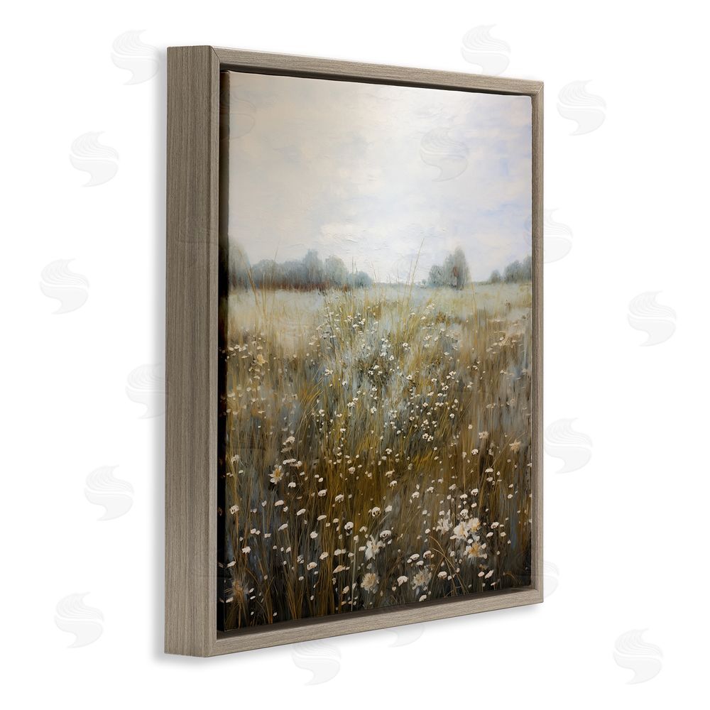 Heidi Kuntz Across The Field in Summertime Brown Floating Frame Canvas Wall Art Print