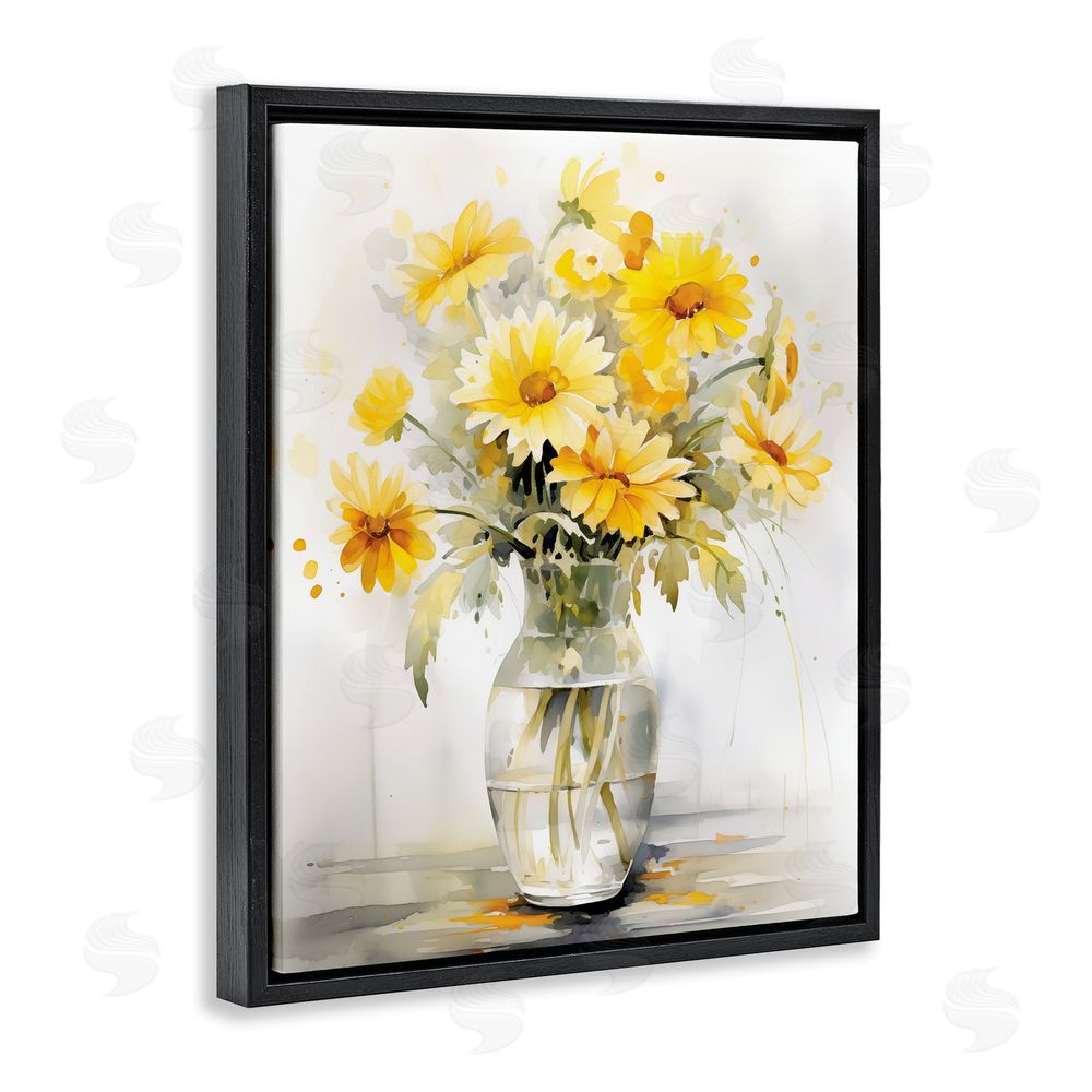 Heidi Kuntz Captured Sunlight Daisies Black Floating Frame Canvas Wall Art Print