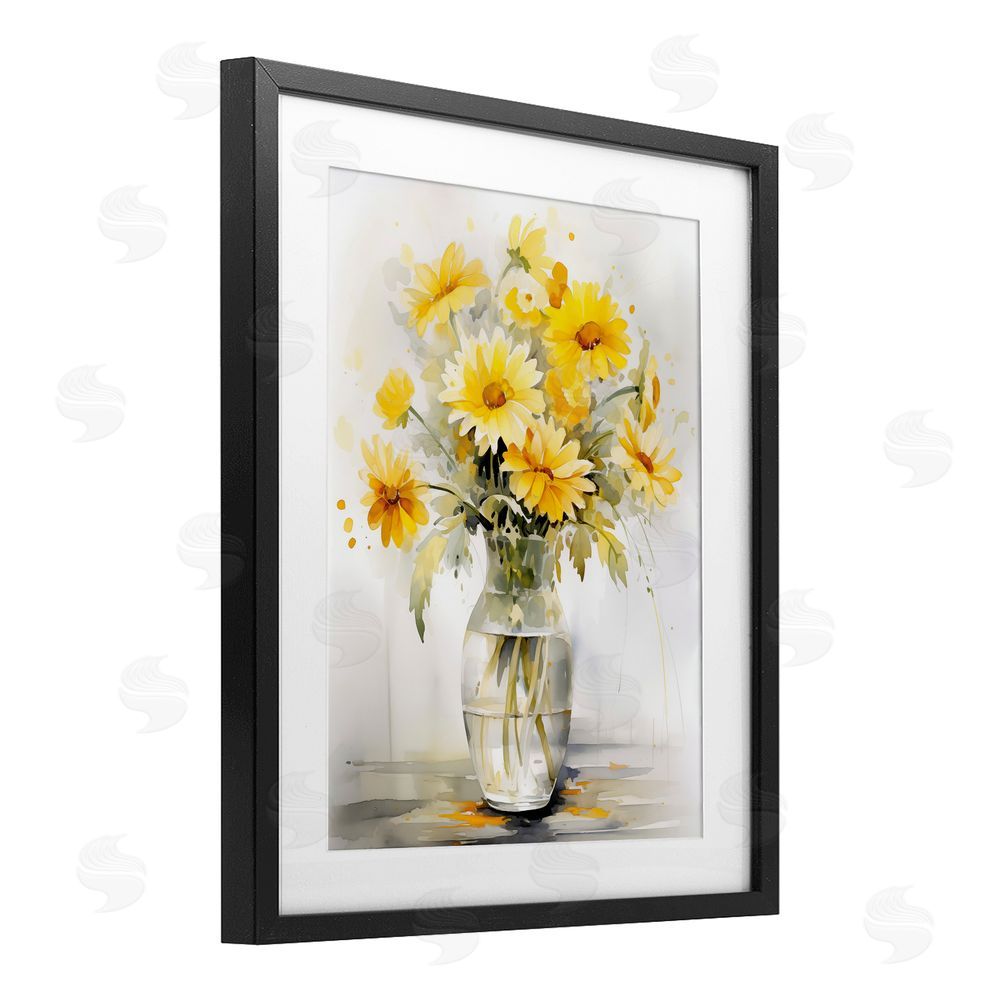 Heidi Kuntz Captured Sunlight Daisies Black Framed Print Under Glass Wall Art