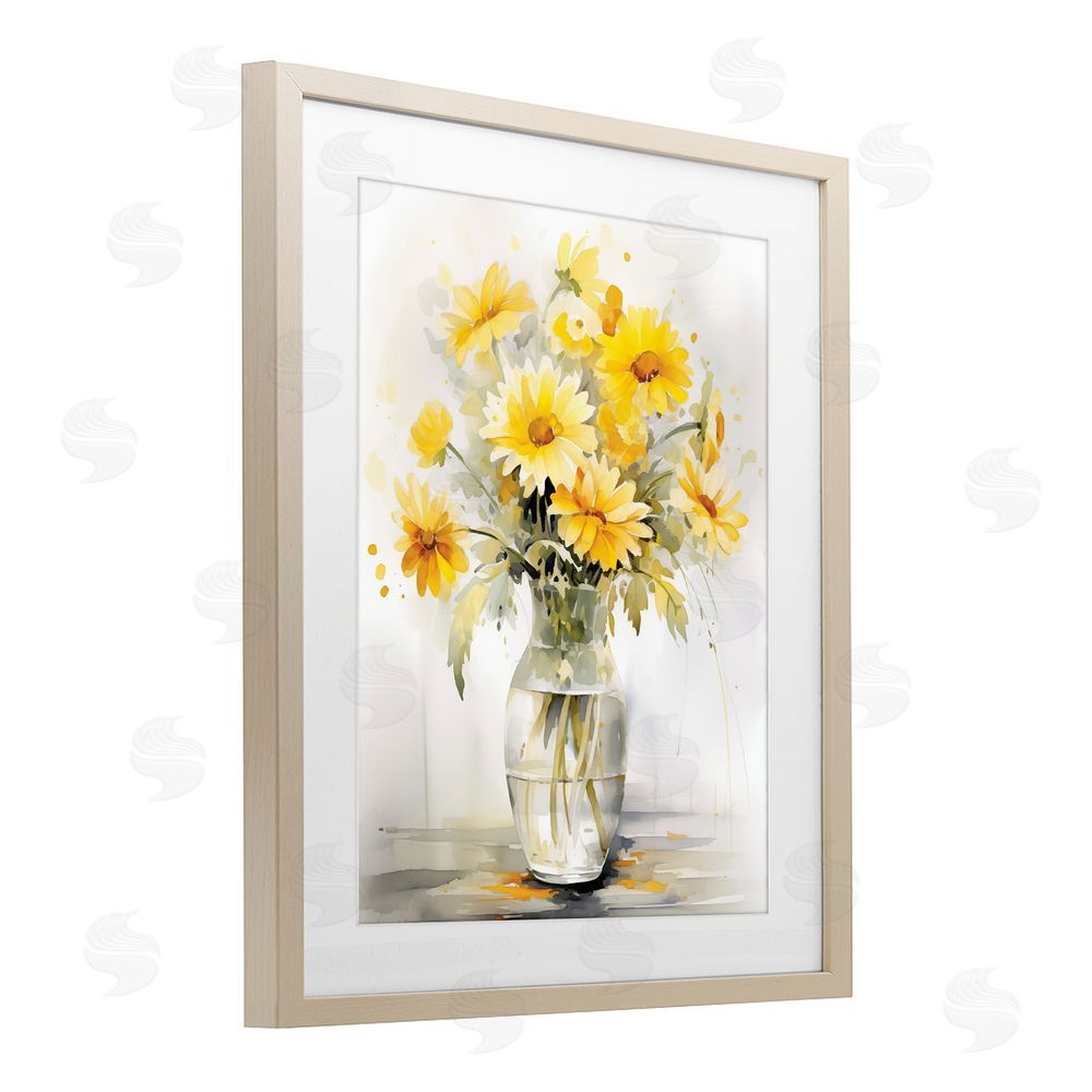 Heidi Kuntz Captured Sunlight Daisies Brown Framed Print Under Glass Wall Art