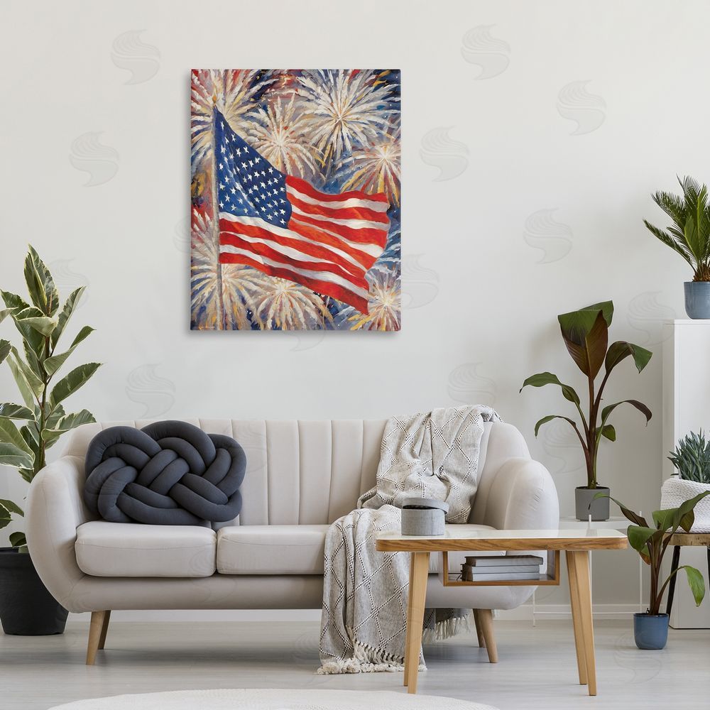 Jo Moulton American Flag over Fireworks