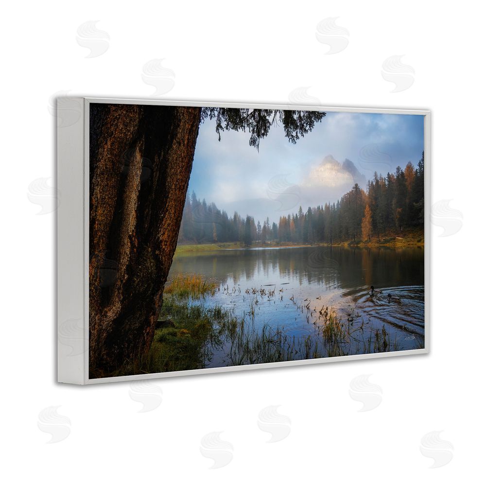 Martin Podt Autumn Forest Reflections White Framed Giclee Wall Art Print