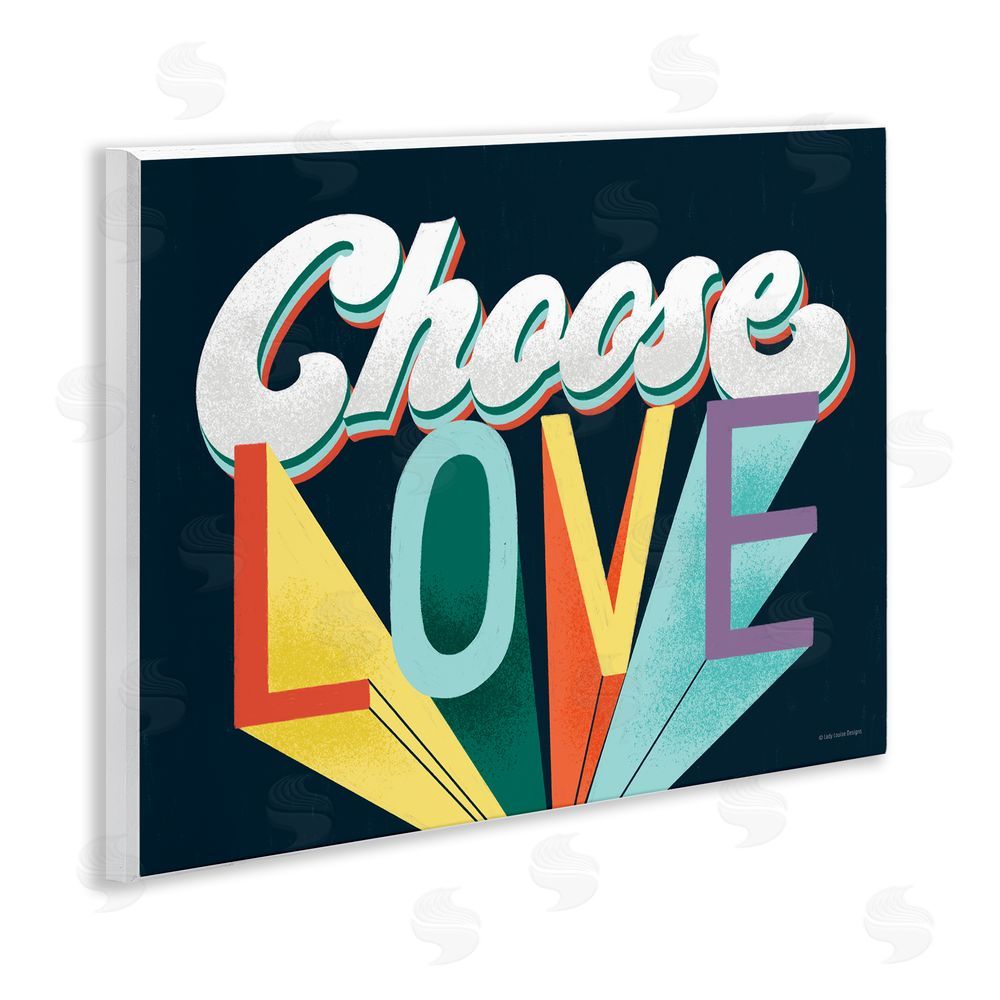 Pam Britton Choose Love Bold & Retro Wooden Wall Plaque Art Print