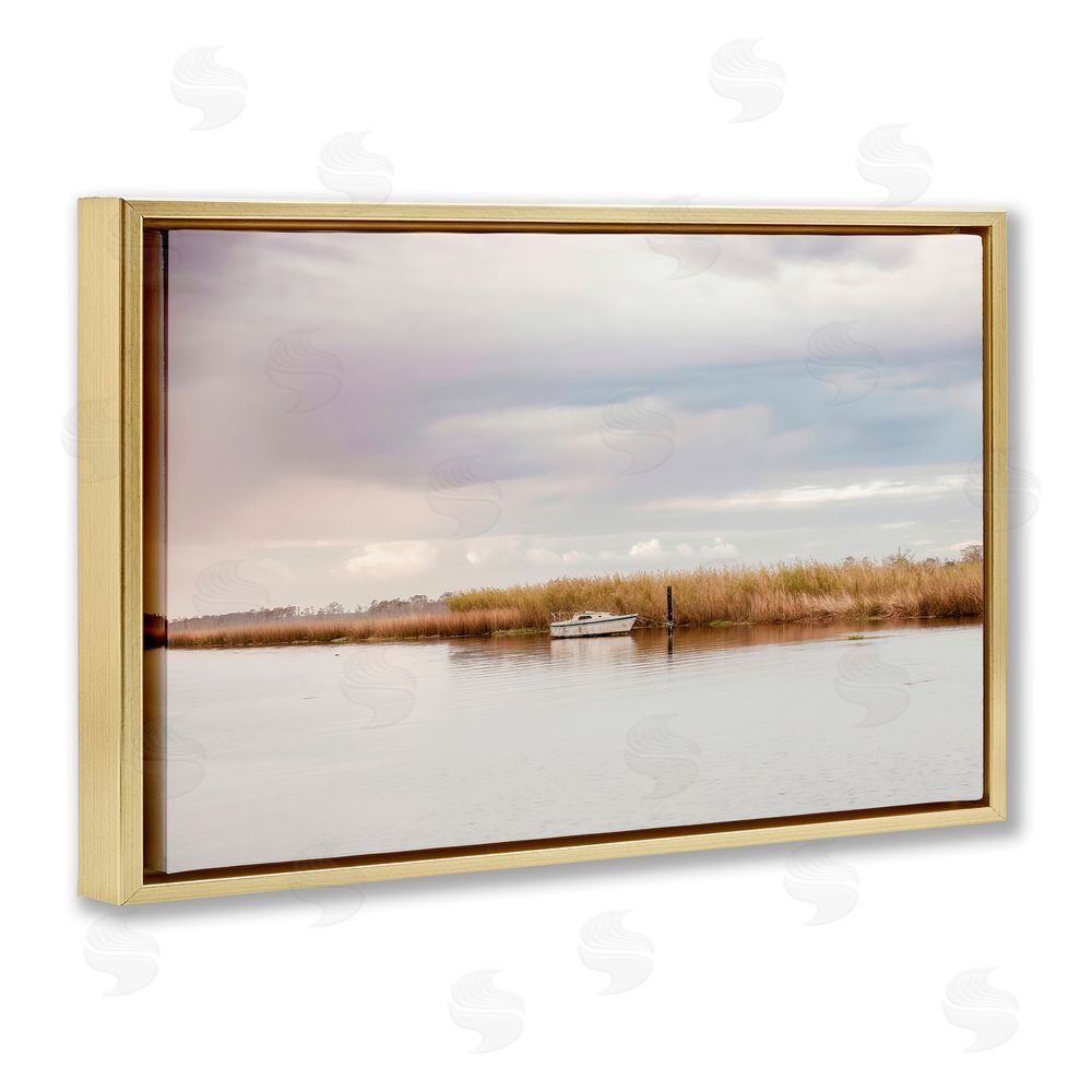 Christy Berry Magical Mooring Landscape Gold Floating Frame Canvas Wall Art Print