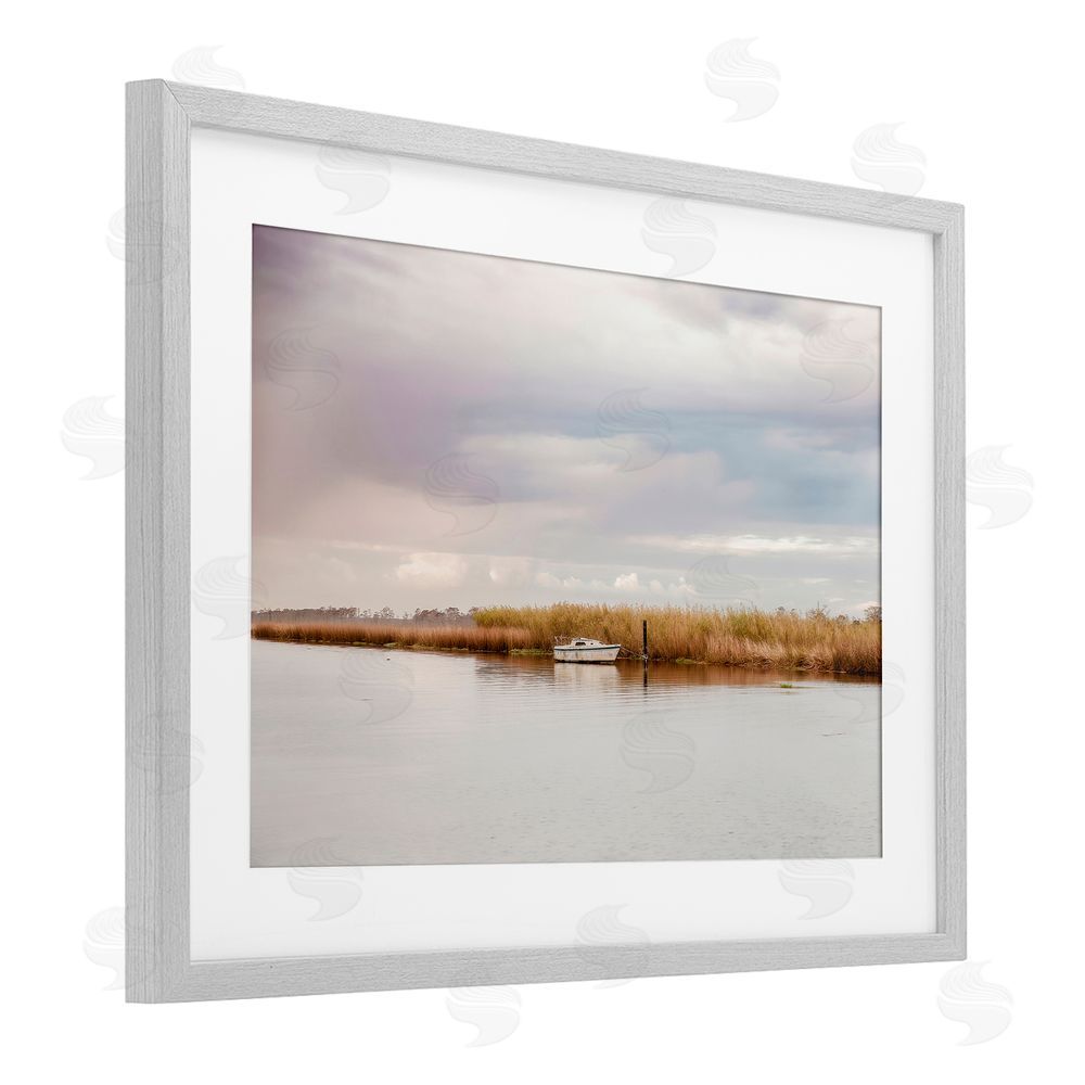 Christy Berry Magical Mooring Landscape Gray Framed Print Under Glass Wall Art