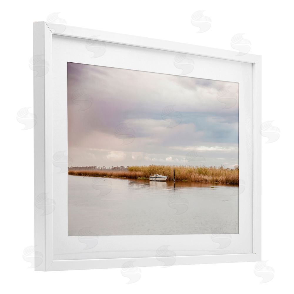 Christy Berry Magical Mooring Landscape White Framed Print Under Glass Wall Art