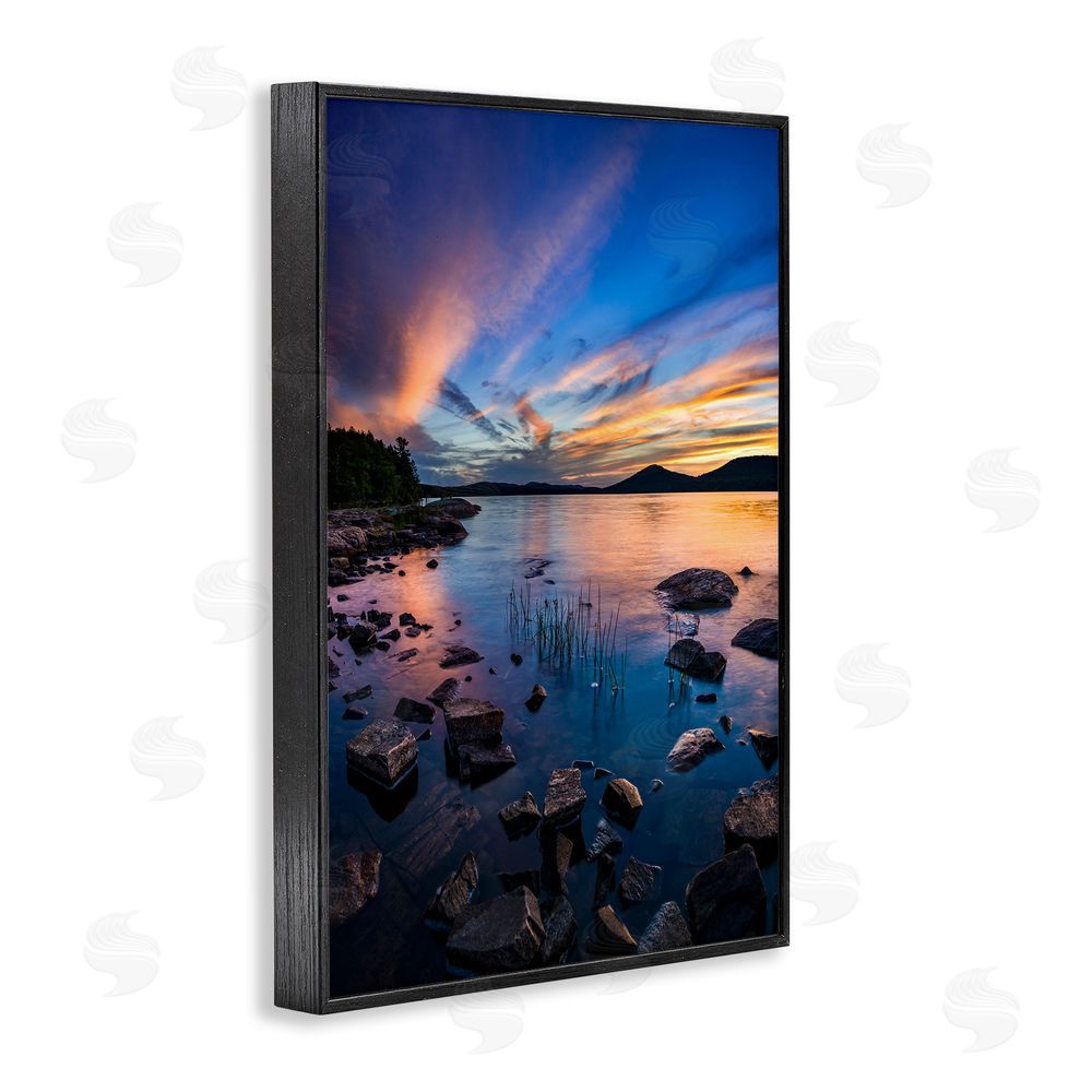 Jonathan Zaharek Sunrise on Piseco Lake Black Framed Giclee Wall Art Print