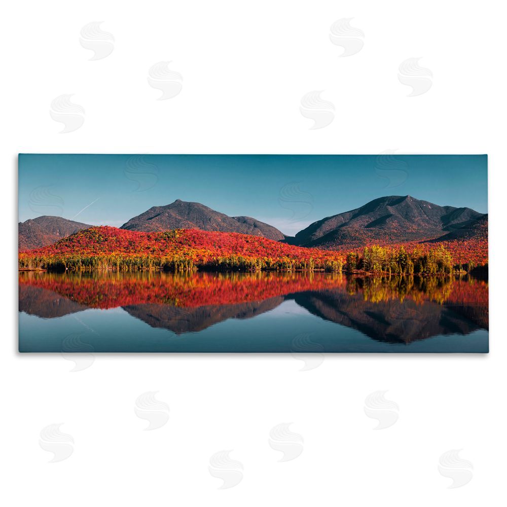 Jonathan Zaharek Autumn Panorama Reflections Stretched Canvas Wall Art Print