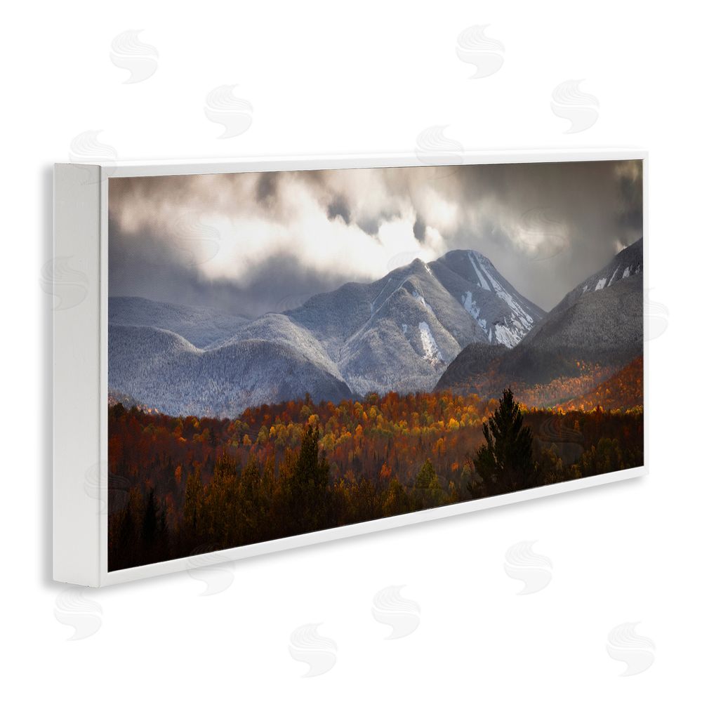 Jonathan Zaharek Colliding Seasons Mountainscape White Framed Giclee Wall Art Print