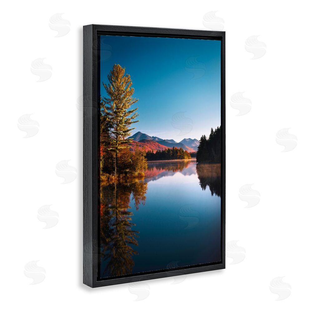 Jonathan Zaharek Autumn Morning Wilderness Black Floating Frame Canvas Wall Art Print