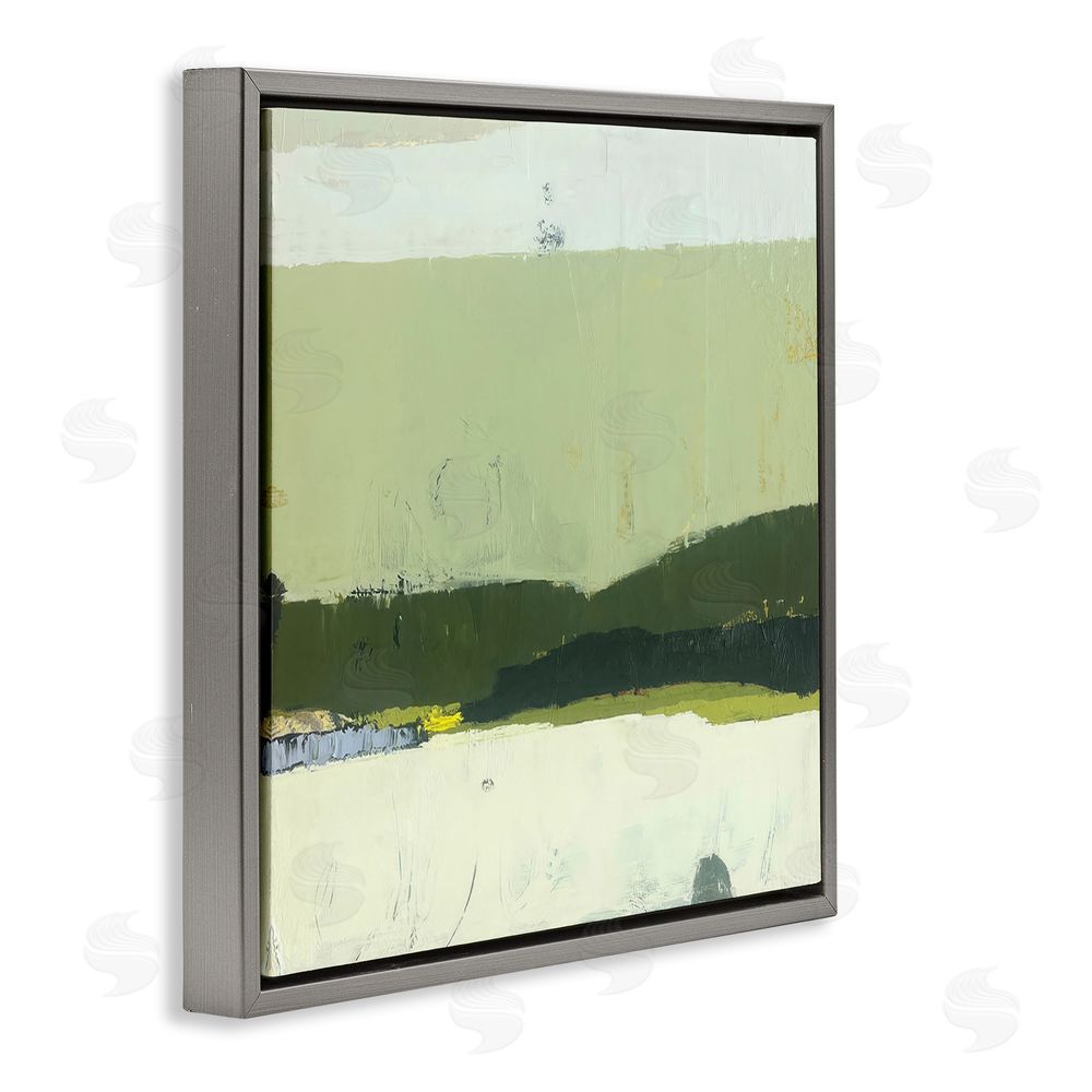 Julia Foug Bloom Serene Layered Landscape Gray Floating Frame Canvas Wall Art Print