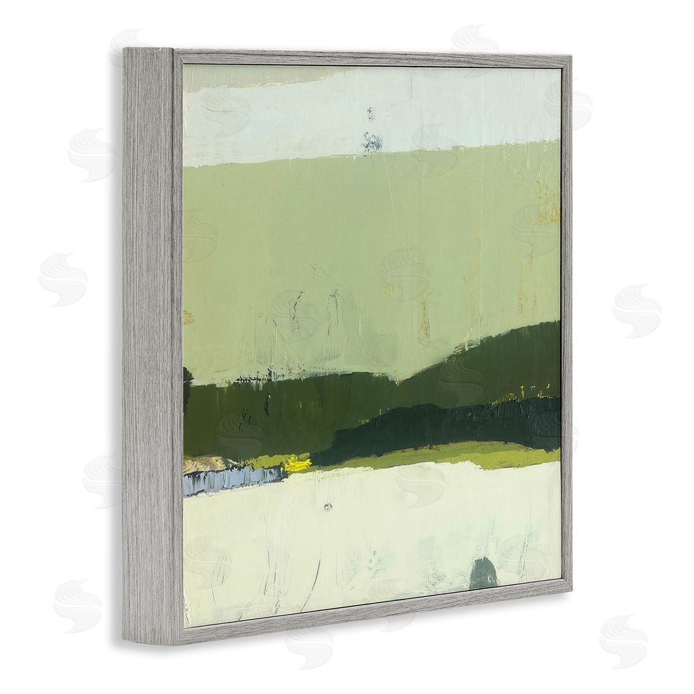 Julia Foug Bloom Serene Layered Landscape Gray Framed Giclee Wall Art Print