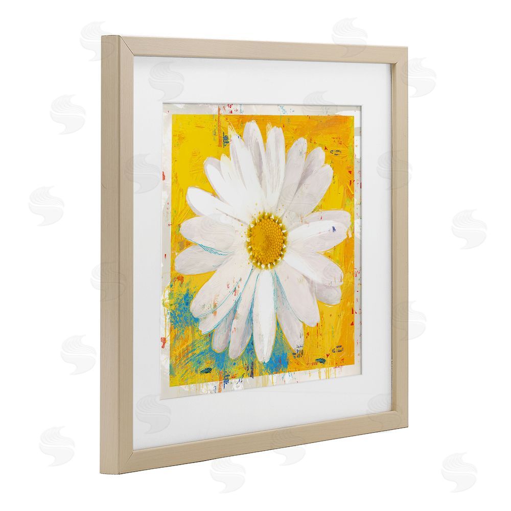 Porter Hastings Violet's Daisy on Yellow Brown Framed Print Under Glass Wall Art