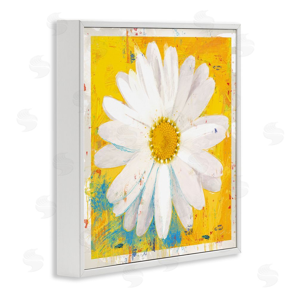 Porter Hastings Violet's Daisy on Yellow White Framed Giclee Wall Art Print