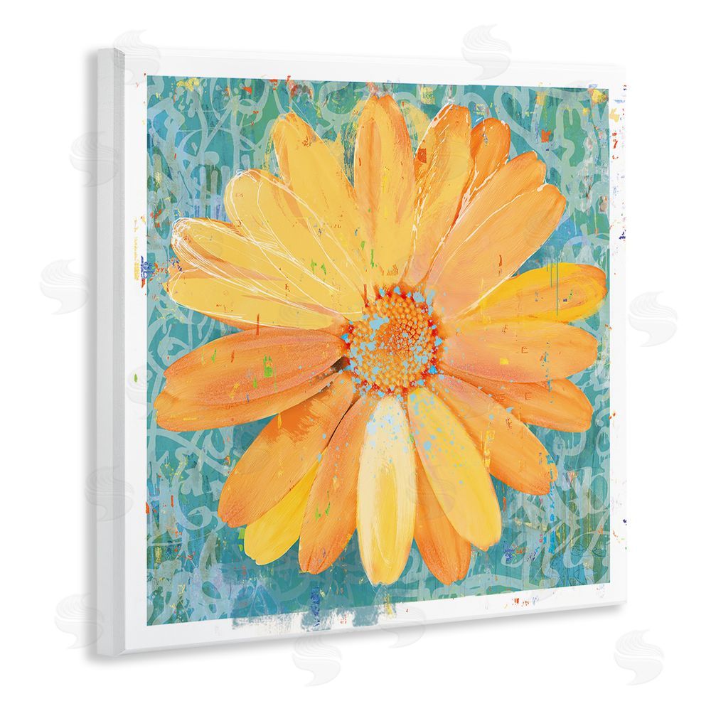Porter Hastings Urban Daisy over Graffiti Wooden Wall Plaque Art Print