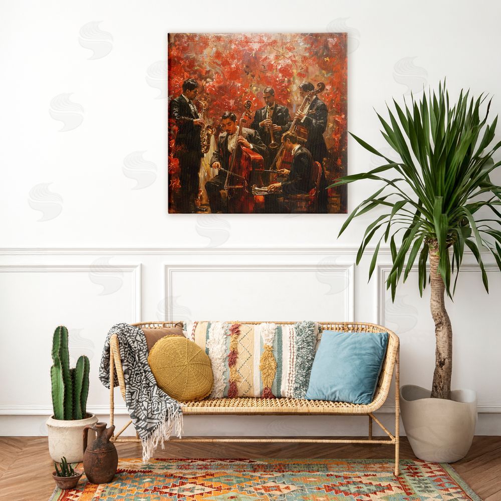Marta Wiley Play More Jazz Performance Stretched Canvas Wall Art in Room
