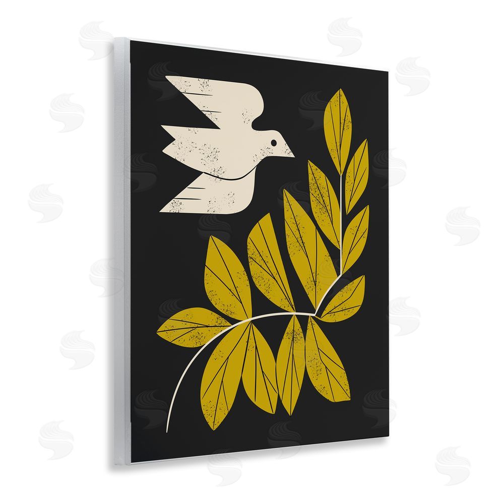 Renea L. Thull Midcentury Dove & Branch Wooden Wall Plaque Art Print