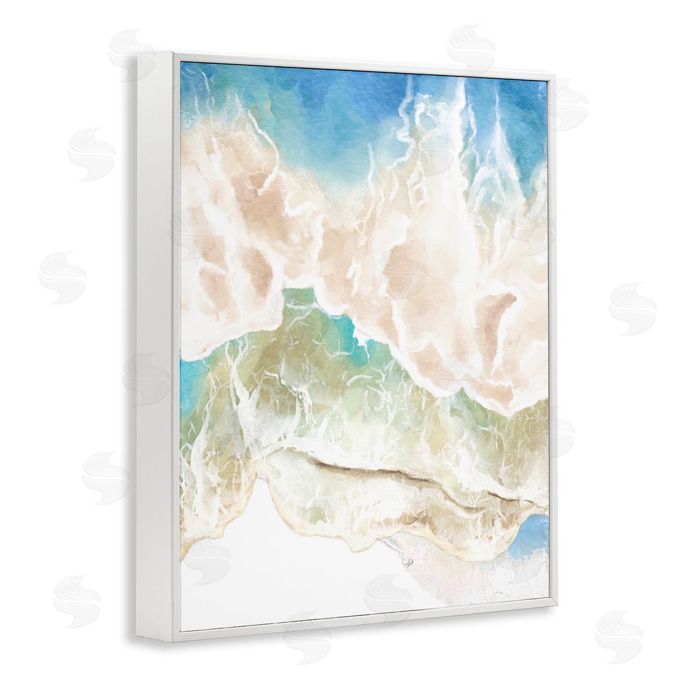 Jesse Keith Washed Away Tide Abstract White Framed Giclee Wall Art Print