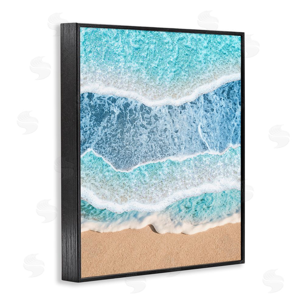 Jesse Keith Overlapping Shore Waves Black Framed Giclee Wall Art Print