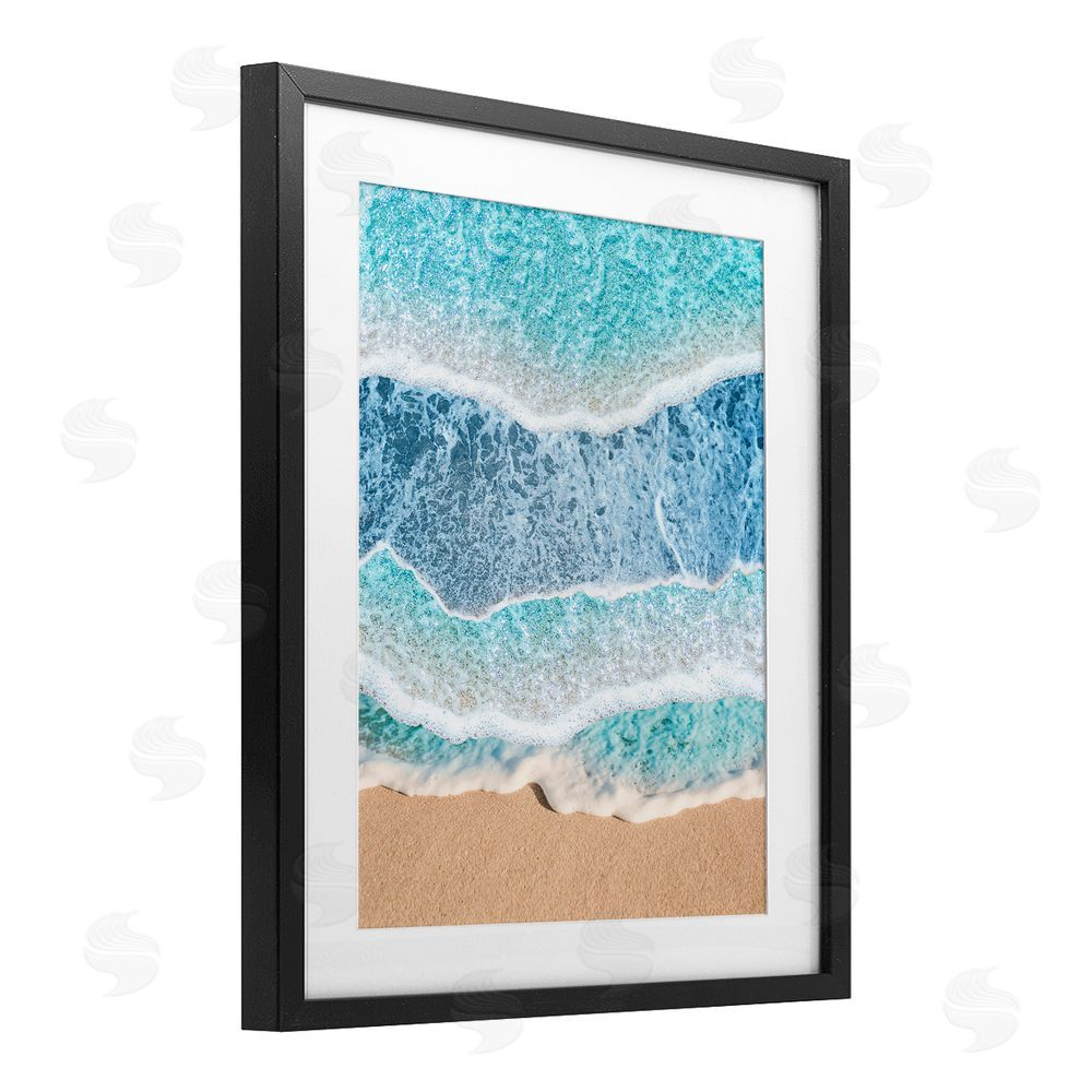 Jesse Keith Overlapping Shore Waves Black Framed Print Under Glass Wall Art