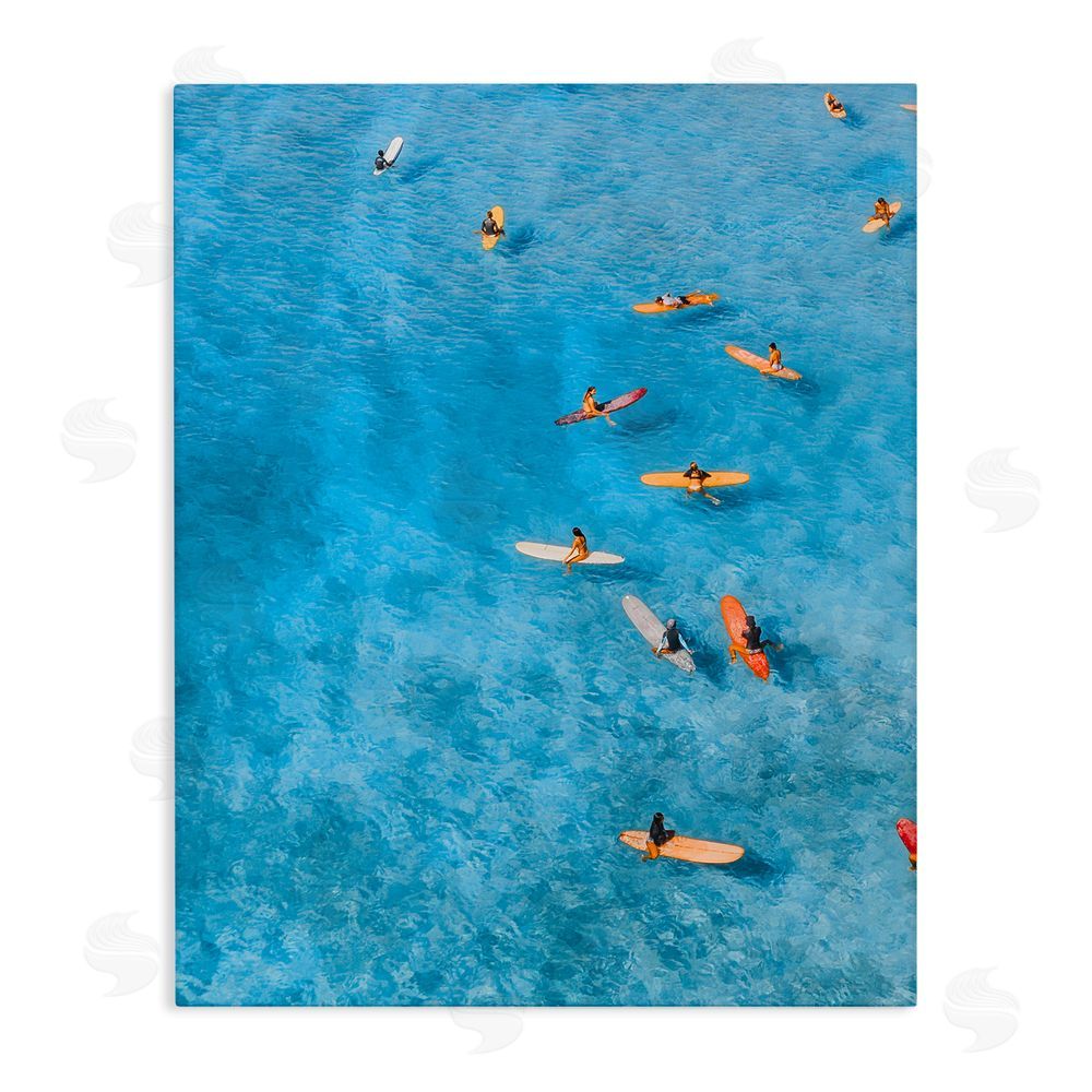 Jesse Keith Leisurely Surfers on Sea Stretched Canvas Wall Art Print