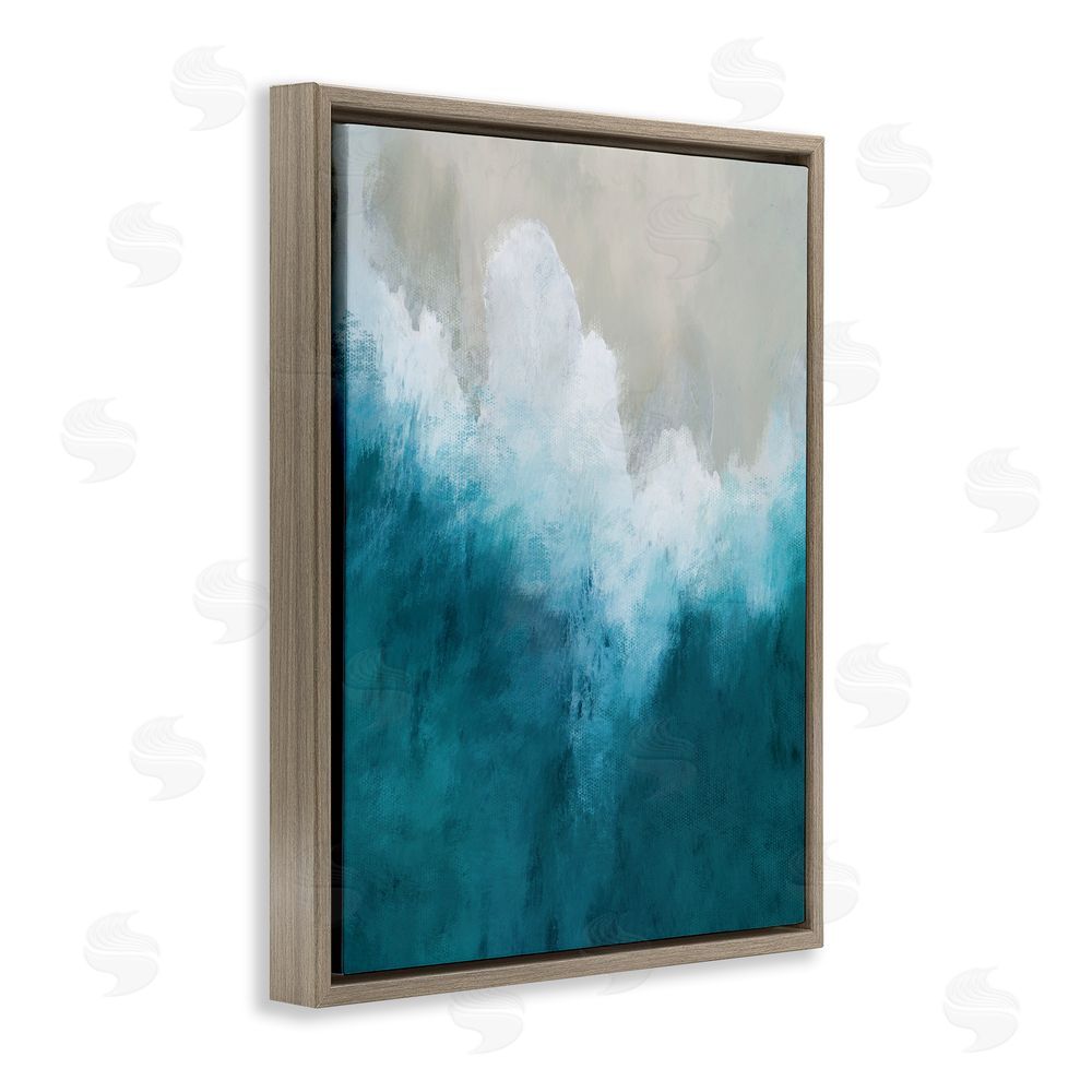 Denise Brown Aerial Tide Abstraction Brown Floating Frame Canvas Wall Art Print