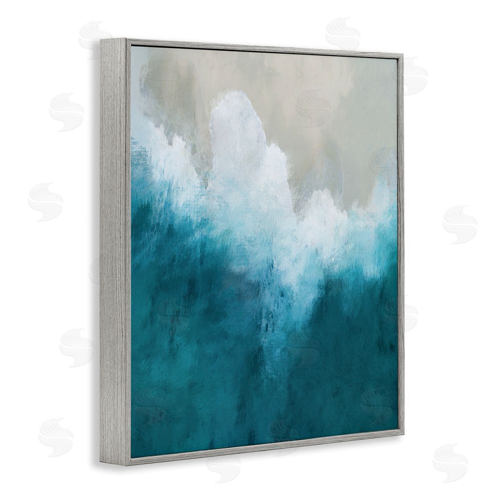 Denise Brown Aerial Tide Abstraction Gray Framed Giclee Wall Art Print