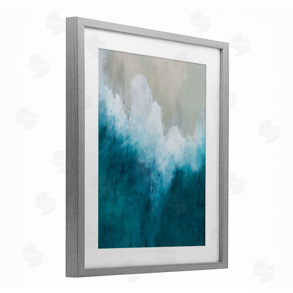 Denise Brown Aerial Tide Abstraction Gray Framed Print Under Glass Wall Art