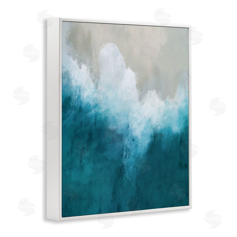 Denise Brown Aerial Tide Abstraction White Framed Giclee Wall Art Print