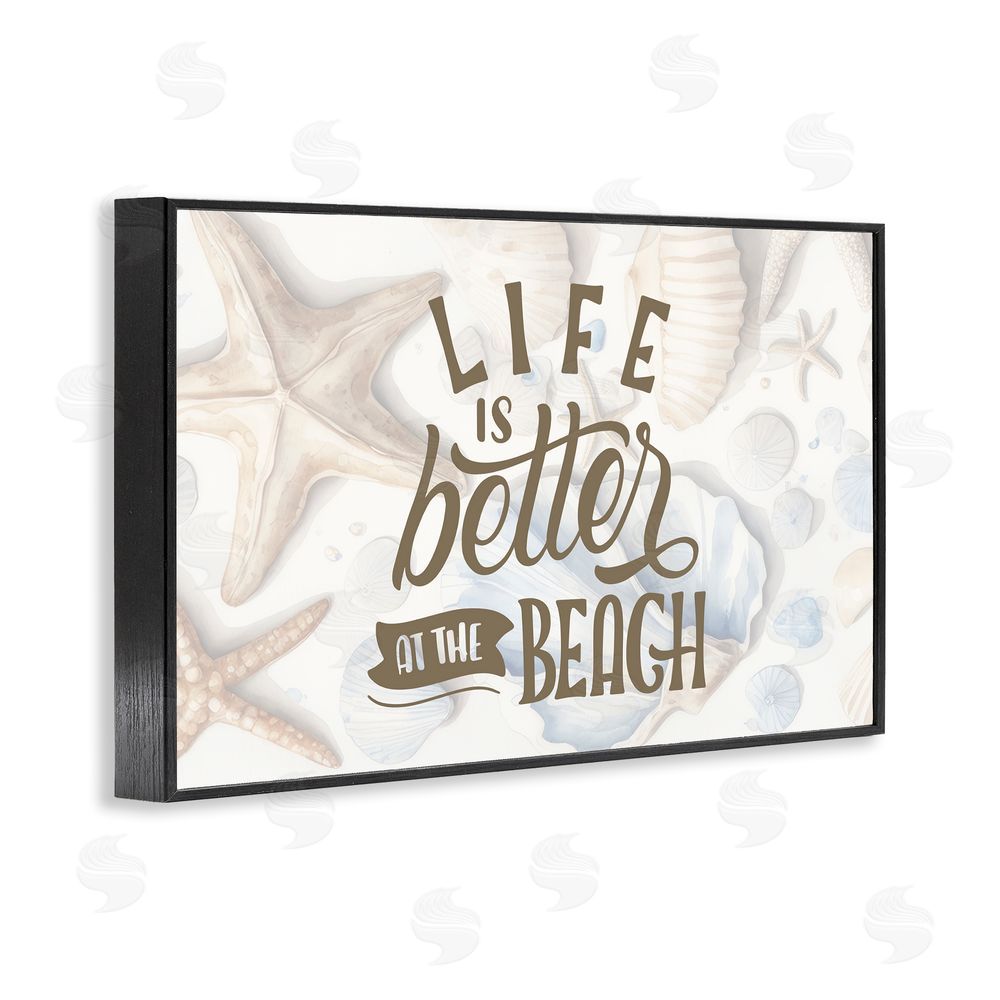 Kim Allen Better At Beach Seashells Black Framed Giclee Wall Art Print